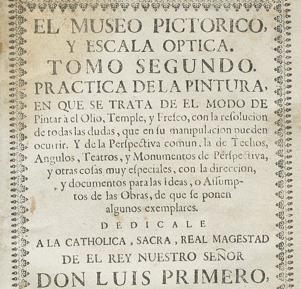 Uno de los tratados escritos por Antonio Palomino (1715) Uno de los tratados escritos por Antonio Palomino (1715)